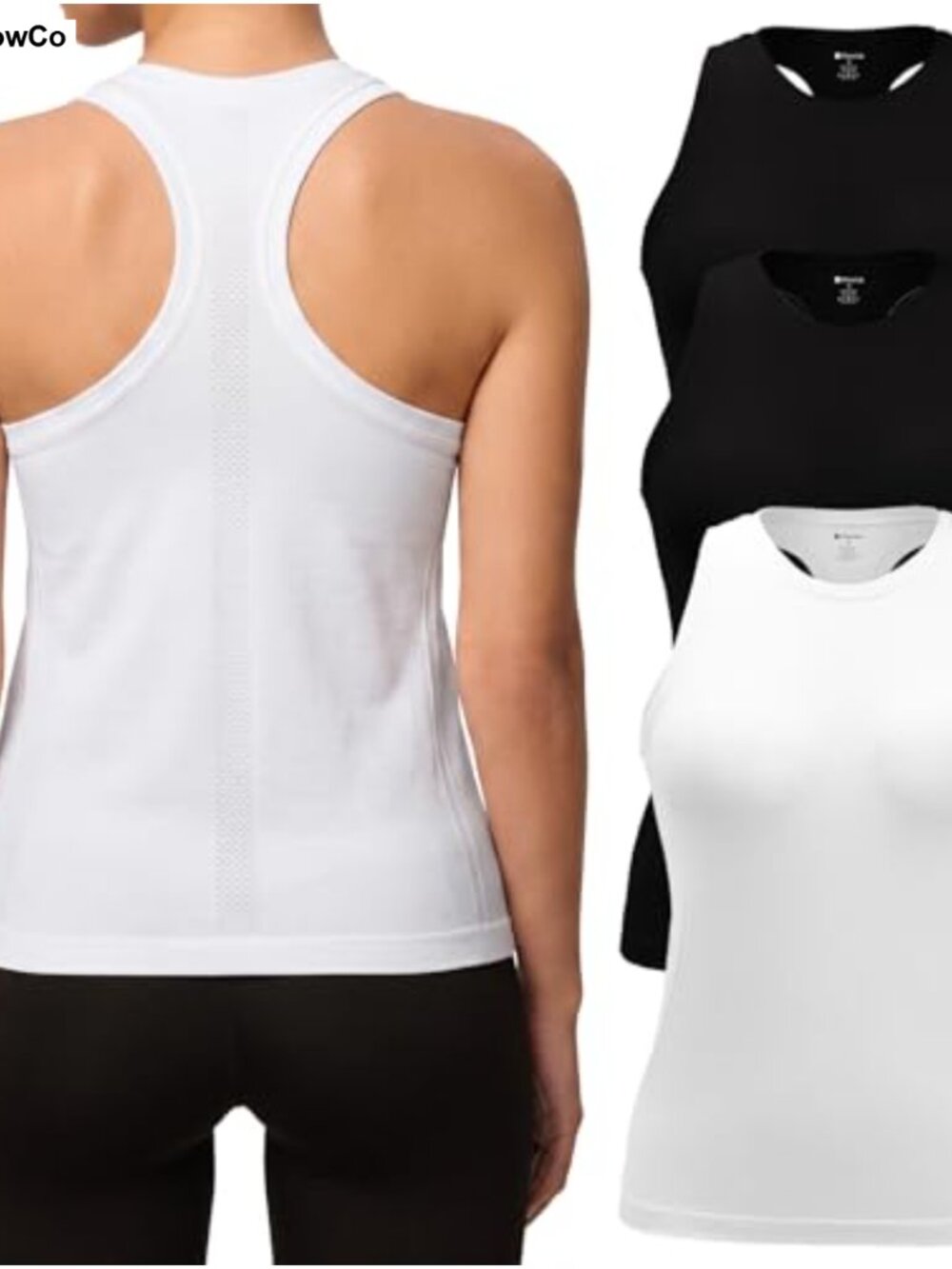 3 Pack Workout Tank Tops for Women Seamless Racerback Athletic Top